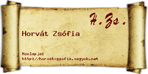 Horvát Zsófia névjegykártya